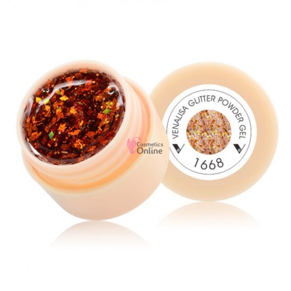 Gel UV / LED Venalisa color pentru unghii 5gr Cod 1668 cu sclipici